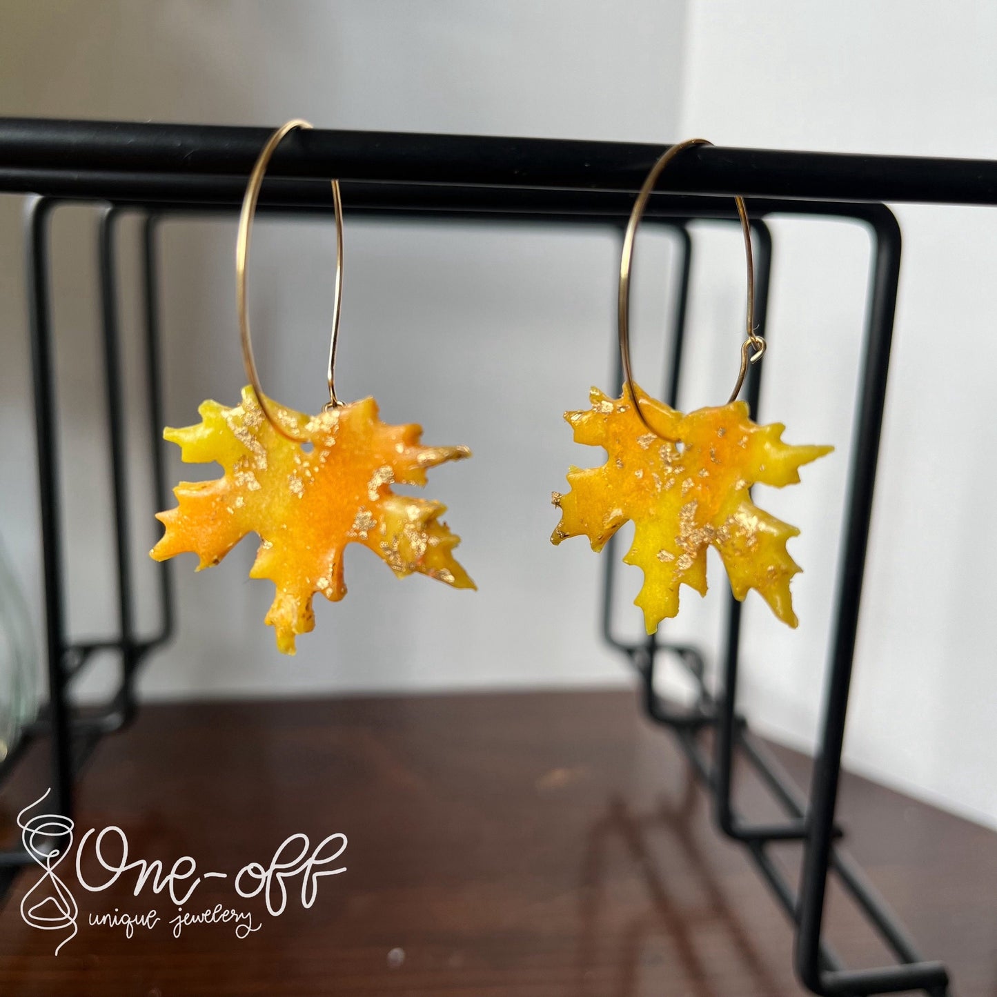 Maple Leaf Dangle Earrings | Autumn Leaves Collection | Handmade Polymer Clay Earrings