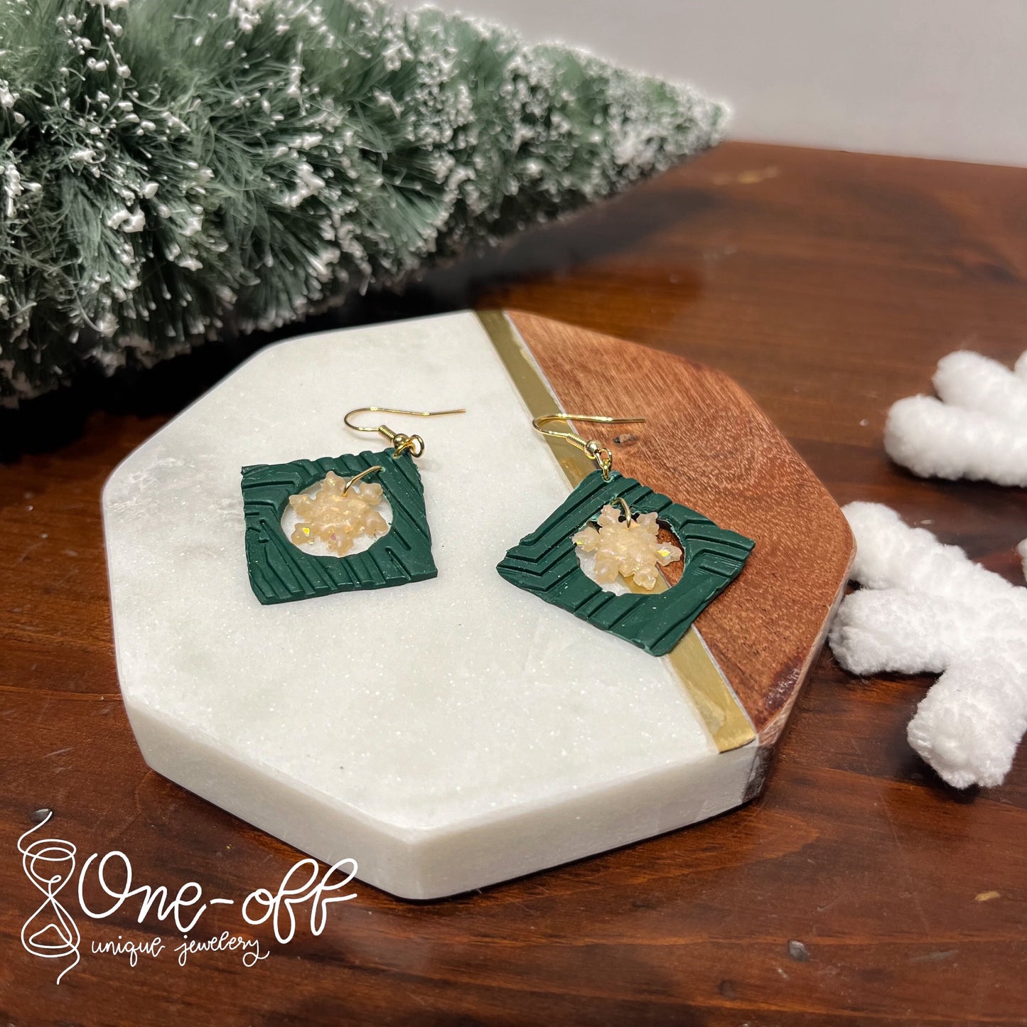 Snowflake Cutout Earrings | Winter Collection | Lightweight Unique Polymer Clay Earrings