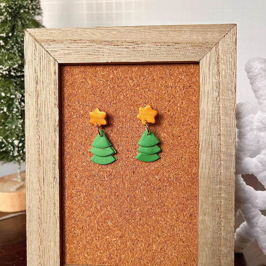 Christmas Tree Earrings | Winter Collection | Lightweight Unique Polymer Clay Earrings