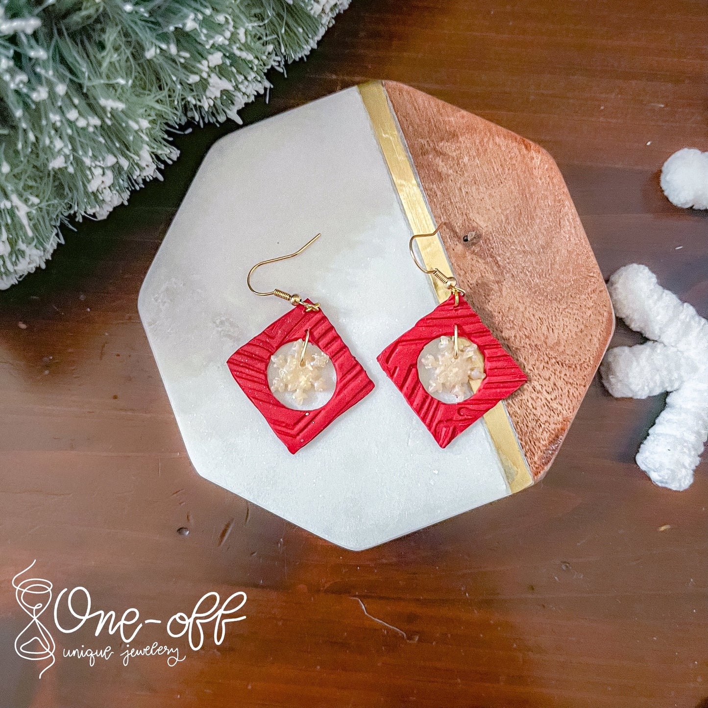 Snowflake Cutout Earrings | Winter Collection | Lightweight Unique Polymer Clay Earrings